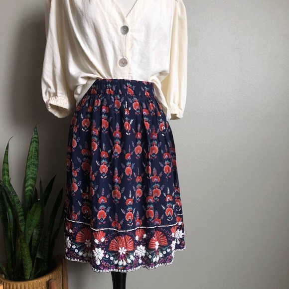 Anthropologie Dresses & Skirts - Anthro Adela Indian Flower Skirt